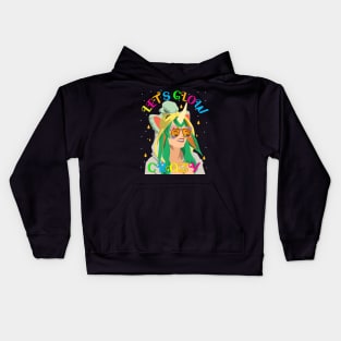 Let's Glow Crazy 80's Unicorns Kids Hoodie